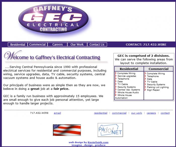 Gaffney's Electrical website homepage Logo
